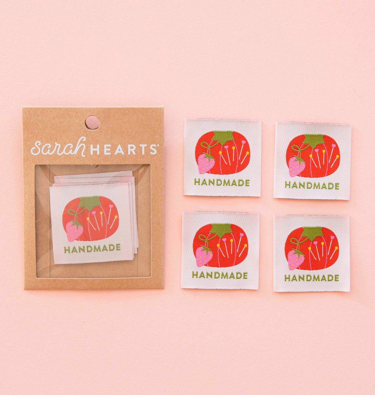 Tomato Pin Cushion Handmade Large Sewing Labels by Sarah Hearts