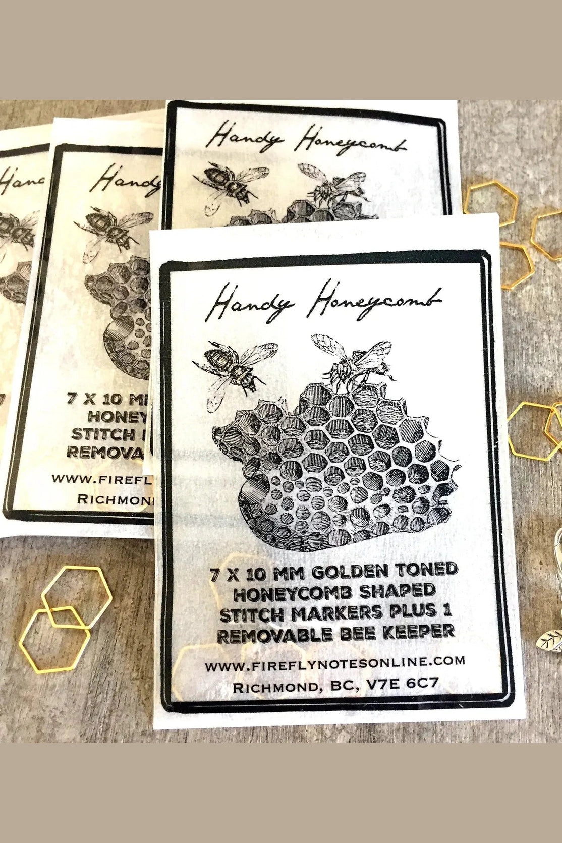 Honeycomb & Bee Stitch Marker Set – 8 Pieces
