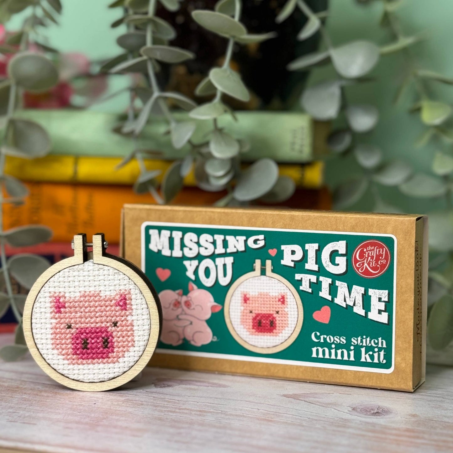 'Missing You Pig Time' | Mini Matchbox Cross Stitch Kit