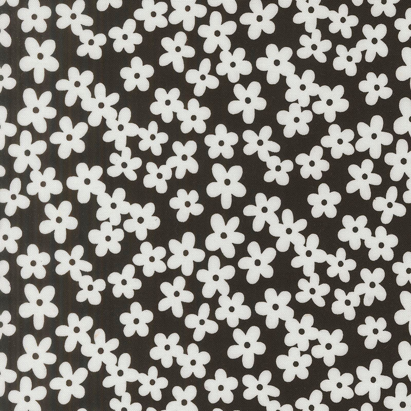 True To Hue By Alli K Design For Moda – Black As Night (Flowers) (Per ½ Meter)