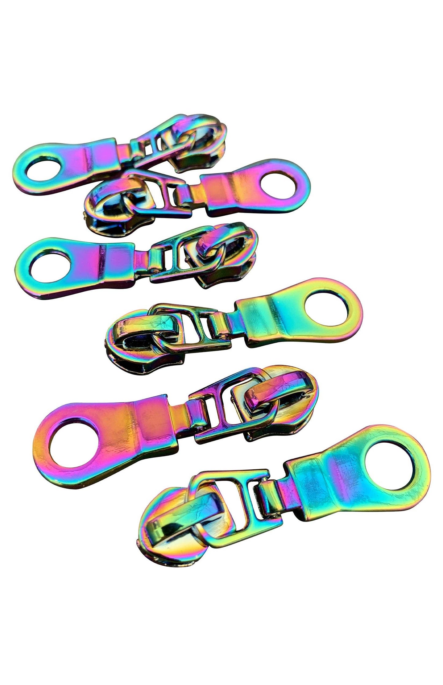 Zipper Pulls (Gold, Nickle or Rainbow Iridescent) 6pcs