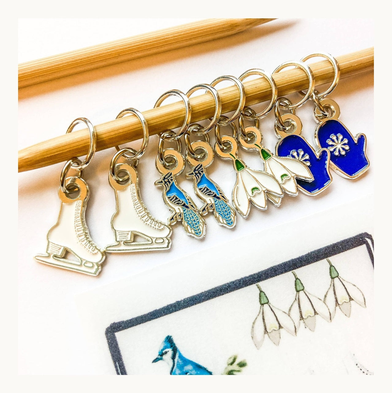 Winter Enamel Stitch Markers (8-Pack)