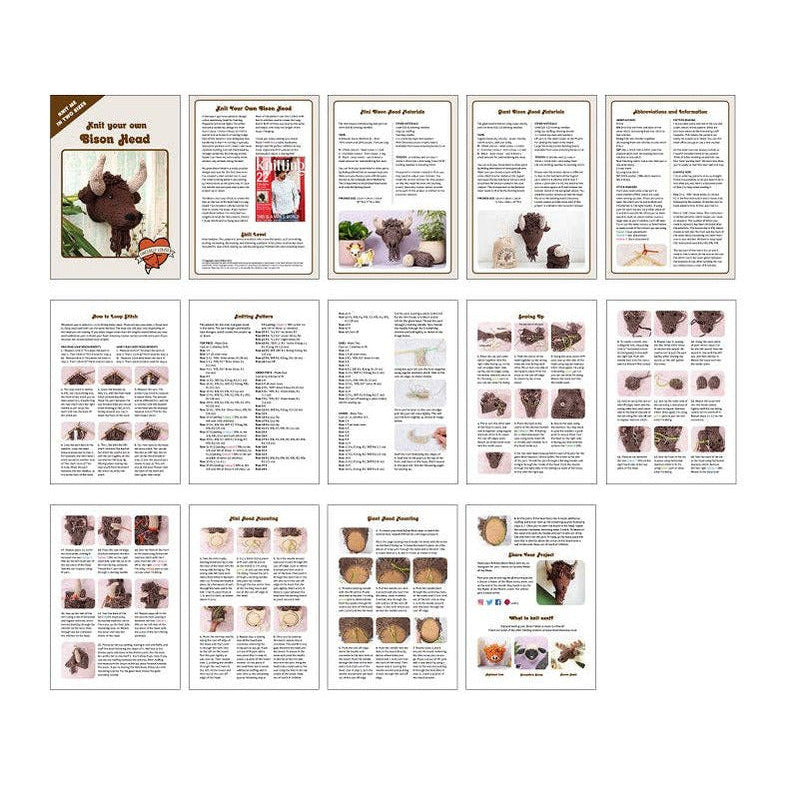 Mini Bison Head Knitting Kit by Sincerely Louise