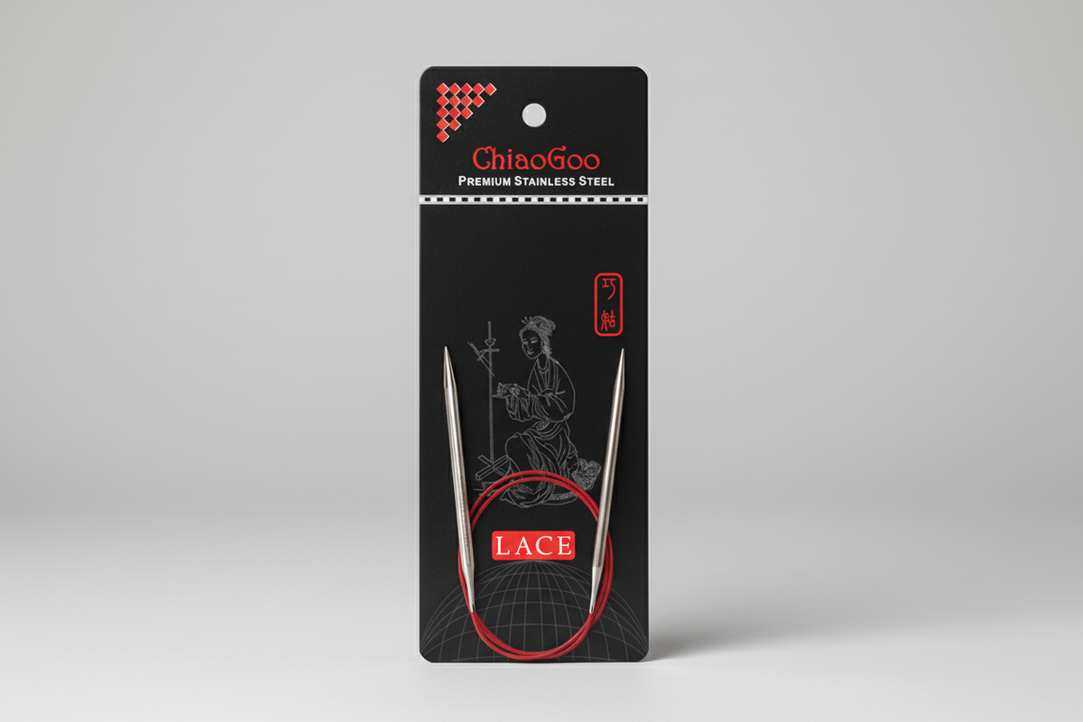 ChiaoGoo RED Lace™ Stainless Steel Fixed Circular Needles – 16" / 40cm