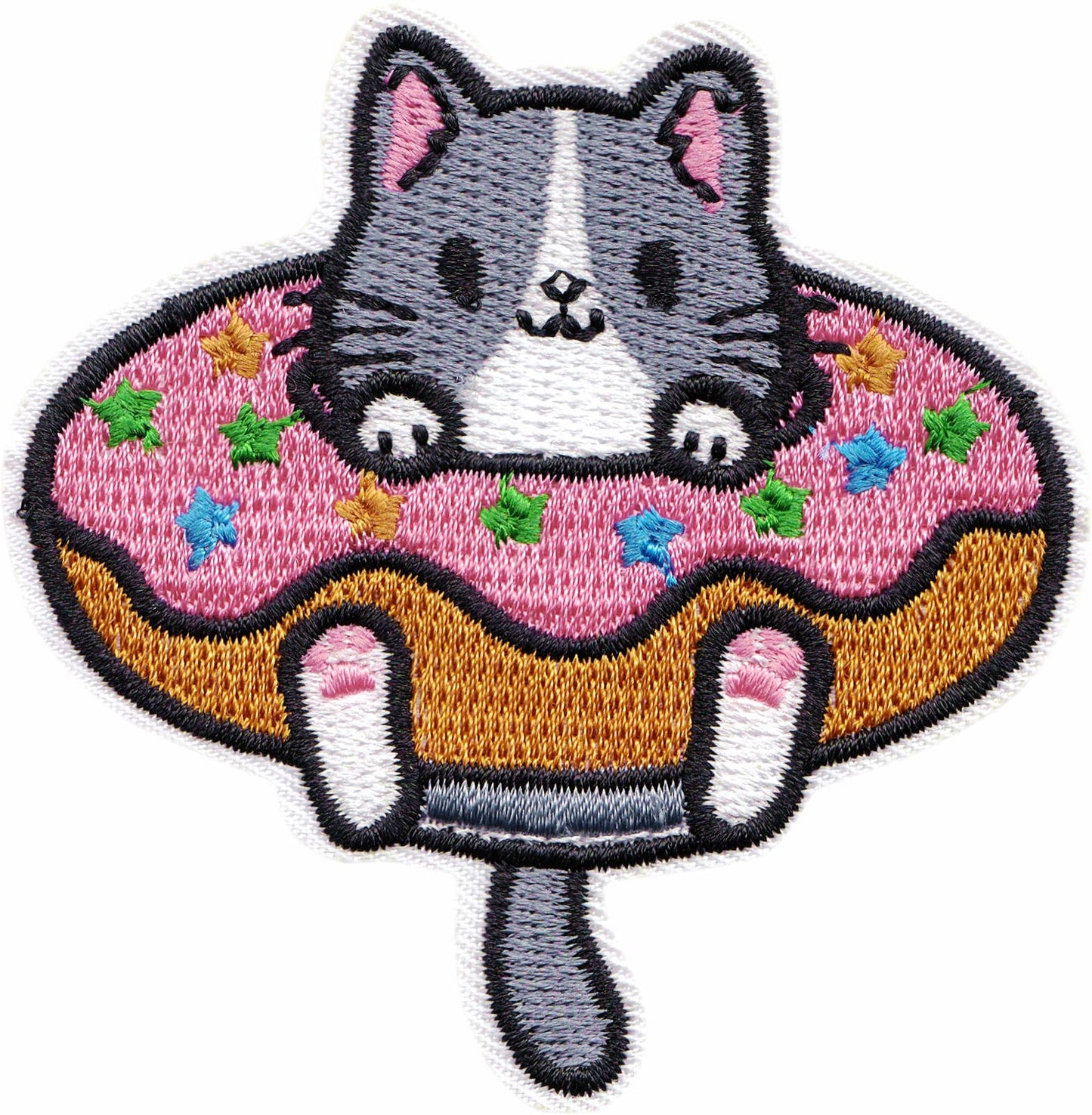 Doughnut Cat Iron-On Patch
