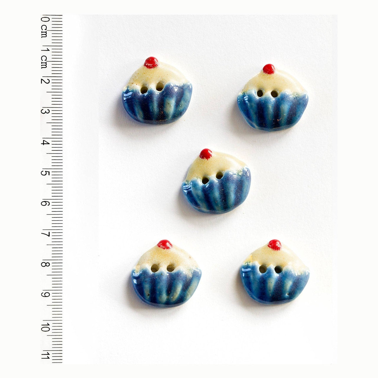 Handmade Cupcake Sewing Buttons (Set 5)