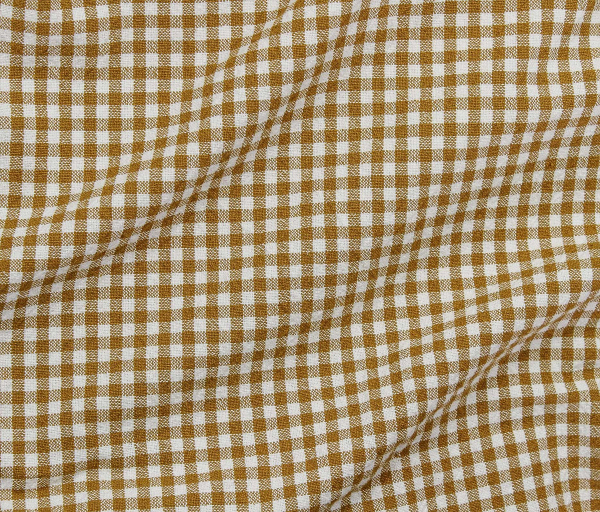 Organic Gingham - Dijon (Per ½ Meter)