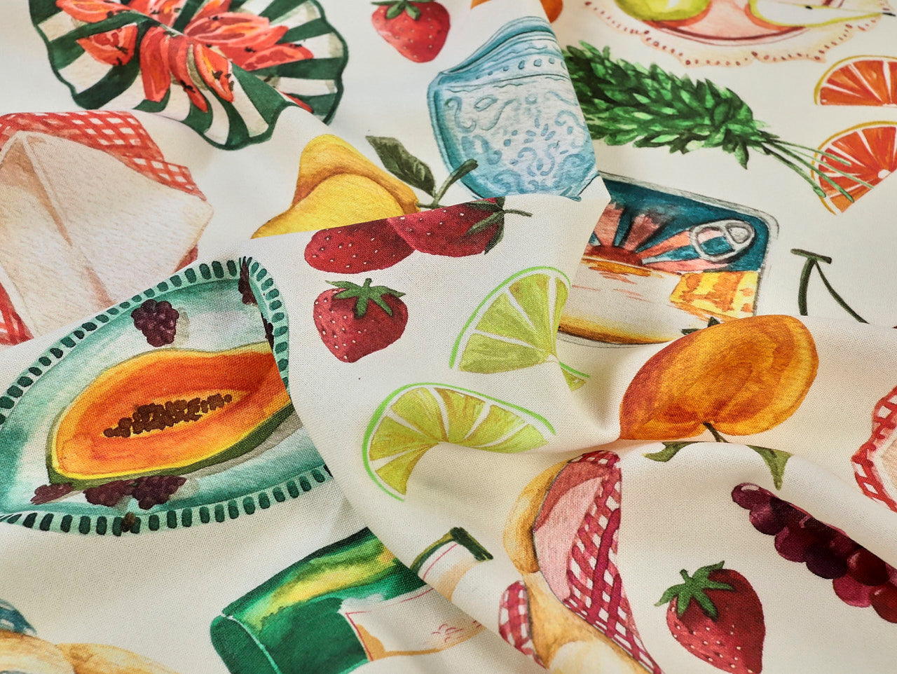 Toulouse Picnic - Viscose & Linen - Ivory (Per ½ Meter)