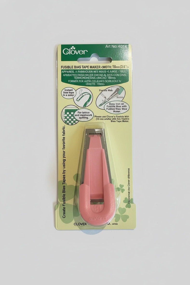 Clover Fusible Bias Tape Maker – 6mm (¼") | 9mm (⅜") | 18mm (¾")