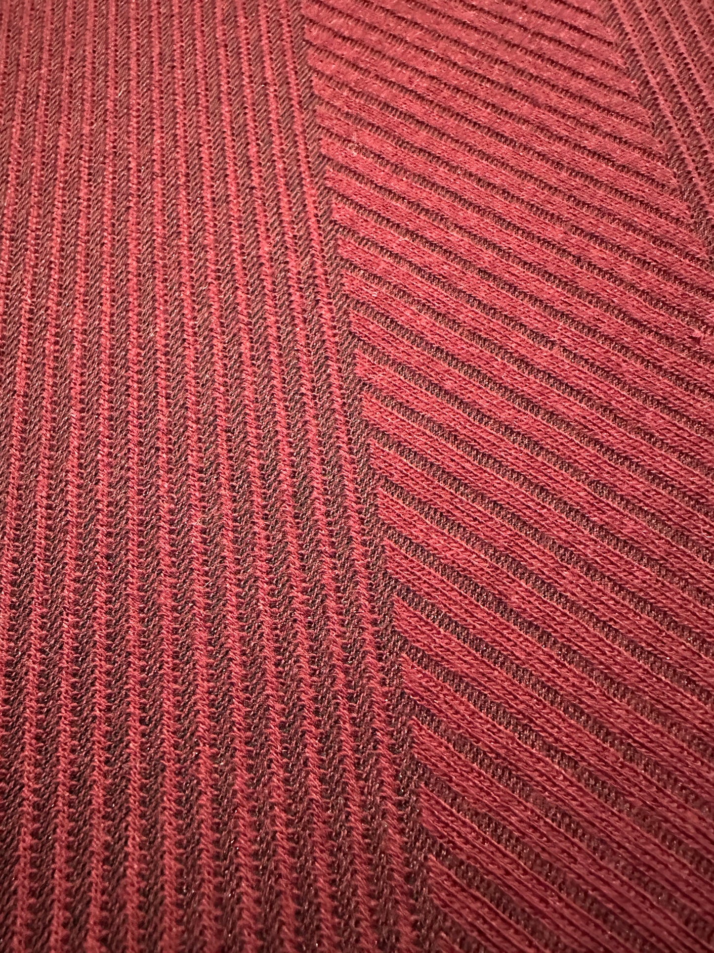 Diagonal Stretch Wide Rib Knit - Bordeaux (Deadstock) (Per ½ Meter)