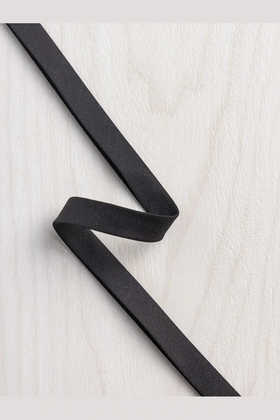 Double-Fold Cotton Poplin Bias Tape 13mm - (1/2") Wide - Black (Per ½ Meter)