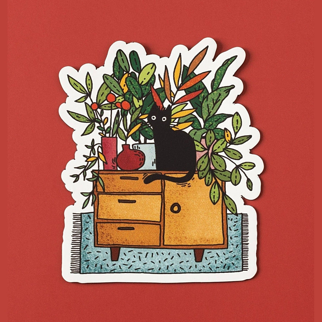 Plant Cat Vinyl Sticker