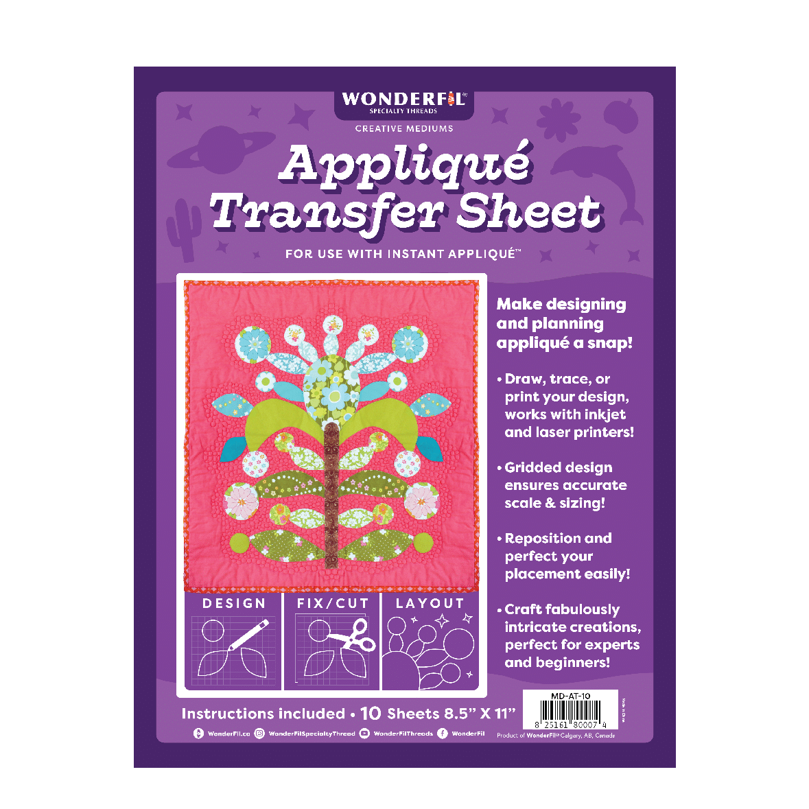 Wonderfil Appliqué Transfer Sheets – 8.5" x 11"