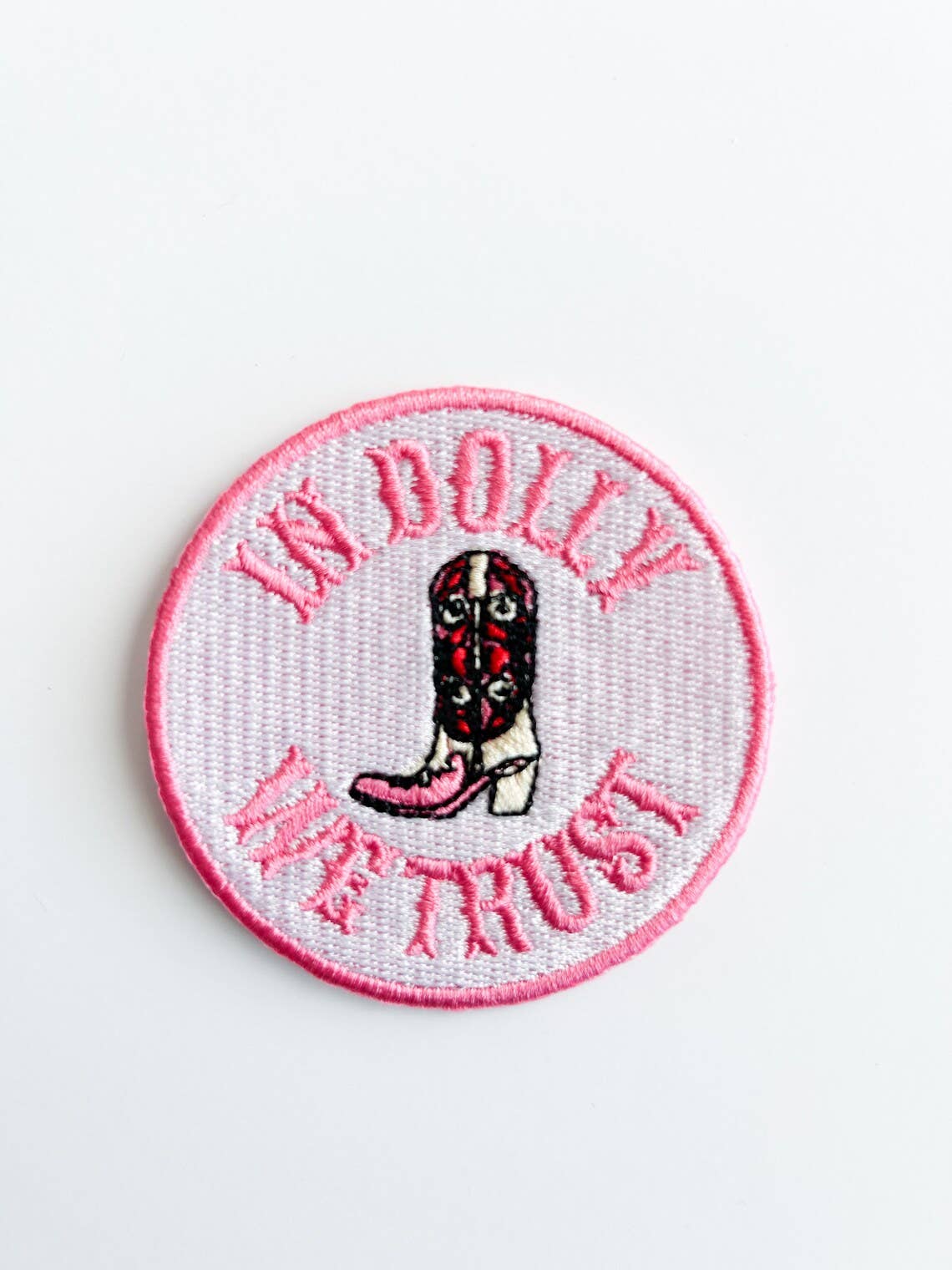 In Dolly We Trust - Embroidered Iron-On Patch