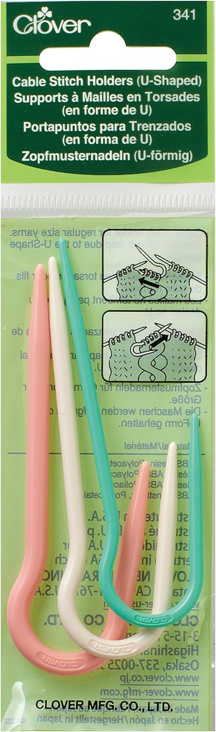 Clover U Cable Stitch Holders - 3.5" 3/Pkg - Small, Medium & Large