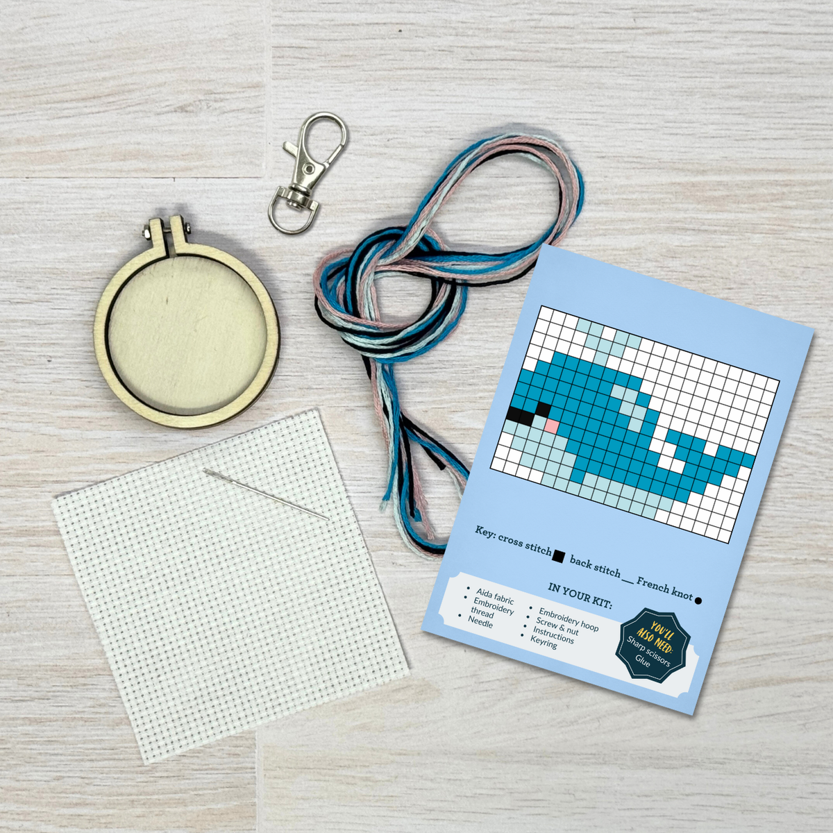 'Whale Done!' | Mini Matchbox Cross Stitch Kit
