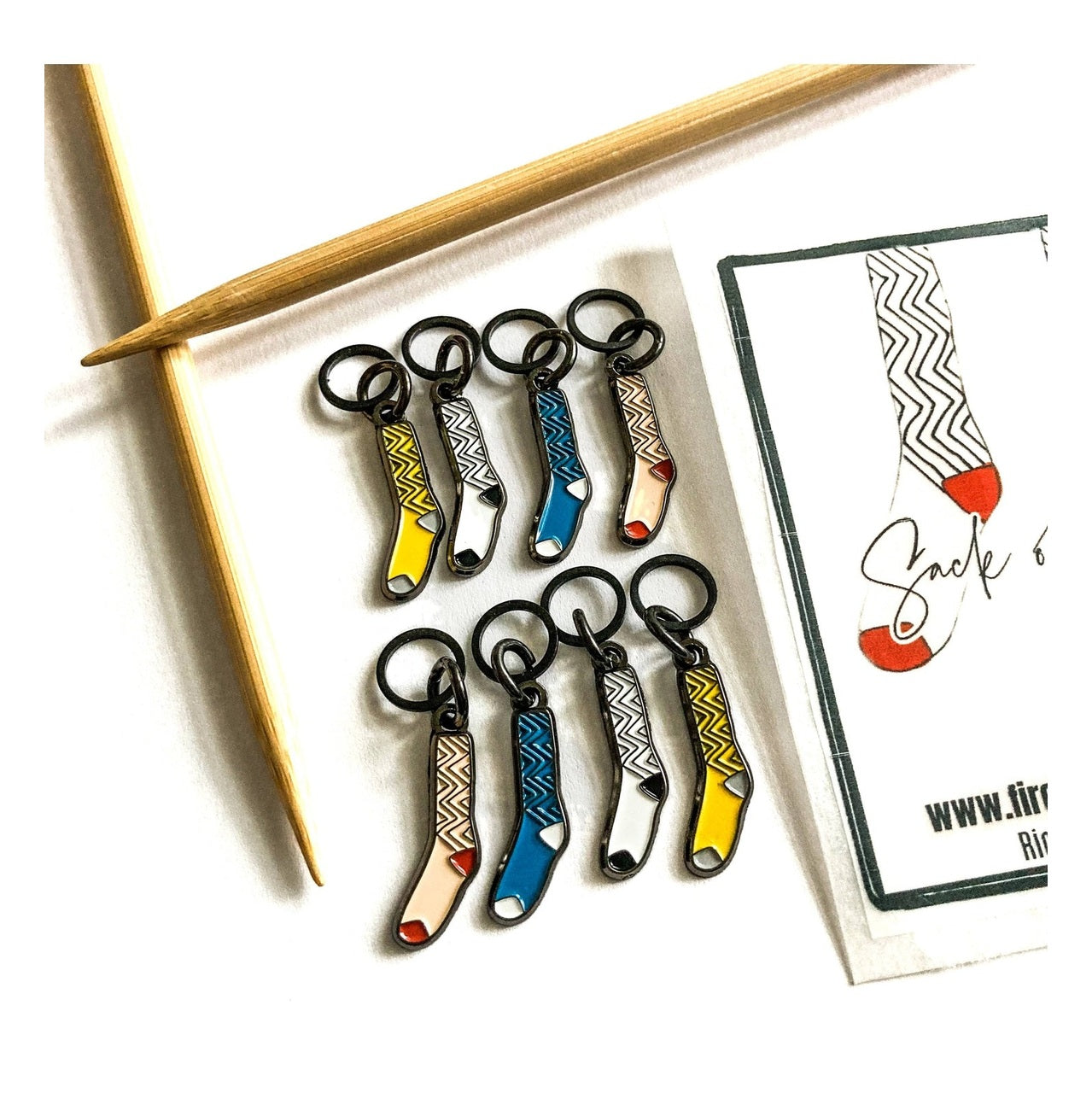 Sack of Socks” Enamel Stitch Markers (8-Pack)