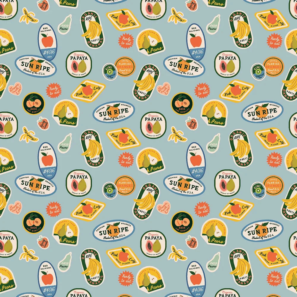 Fruit Stickers Light Blue - Rifle Paper Co. (Per ½ Meter)