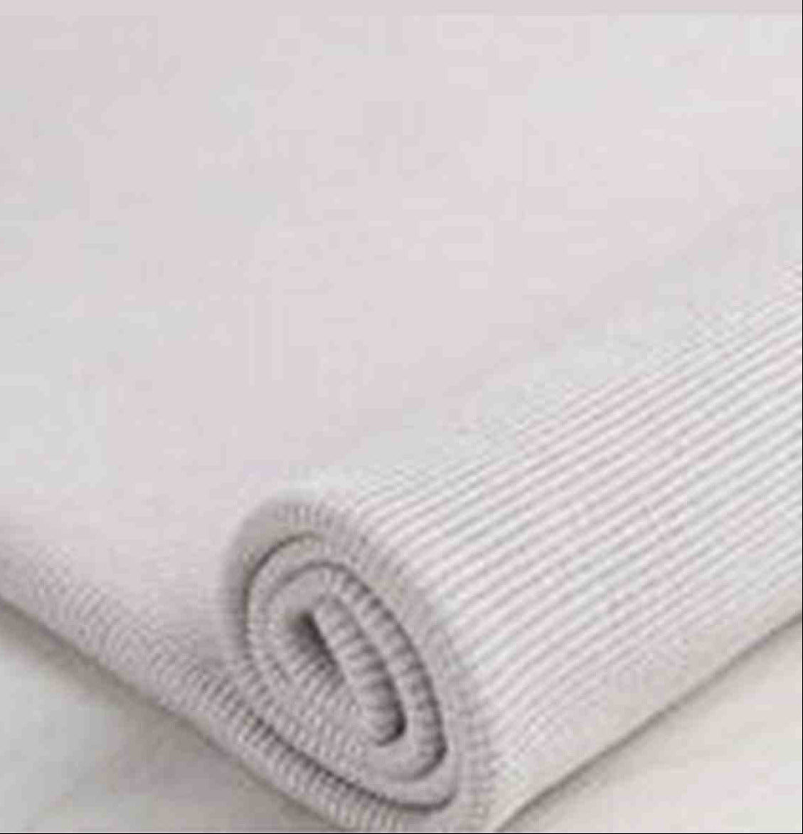 Heavy Organic Cotton 2x1 Rib Knit - Grey (Deadstock) (Per ¼ Meter)