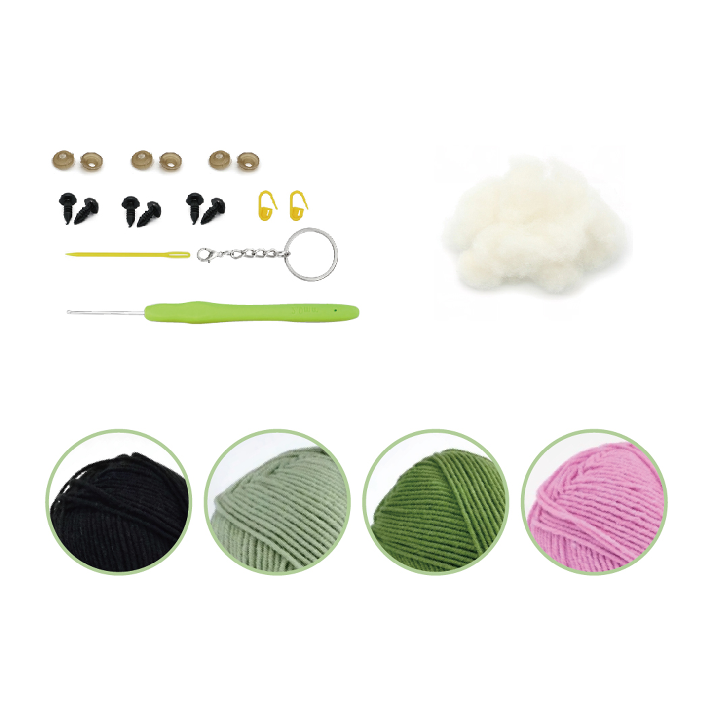 Peas in a Pod Keychain - DIY Crochet Kit