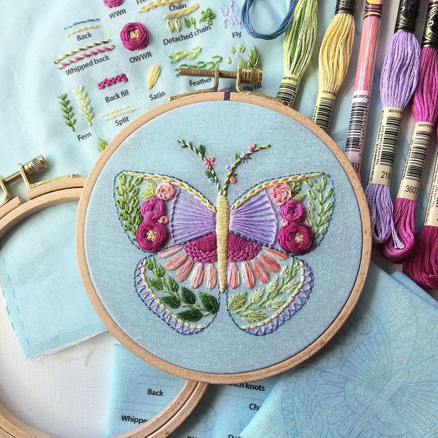 Beginner Butterfly Sampler- Embroidery Kit