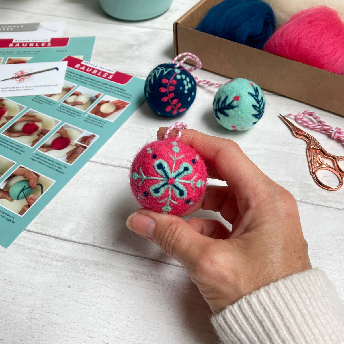 Christmas Baubles - Needle Felting Kit