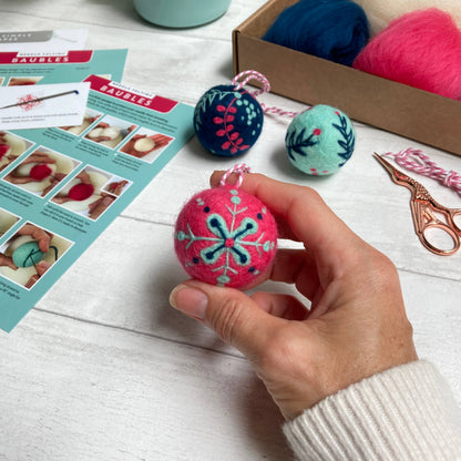 Christmas Baubles - Needle Felting Kit