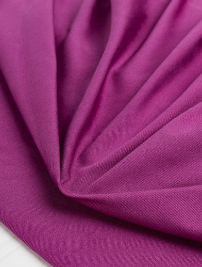 10oz Organic Cotton Stretch Bull Denim - Raspberry (Per ½ Meter)
