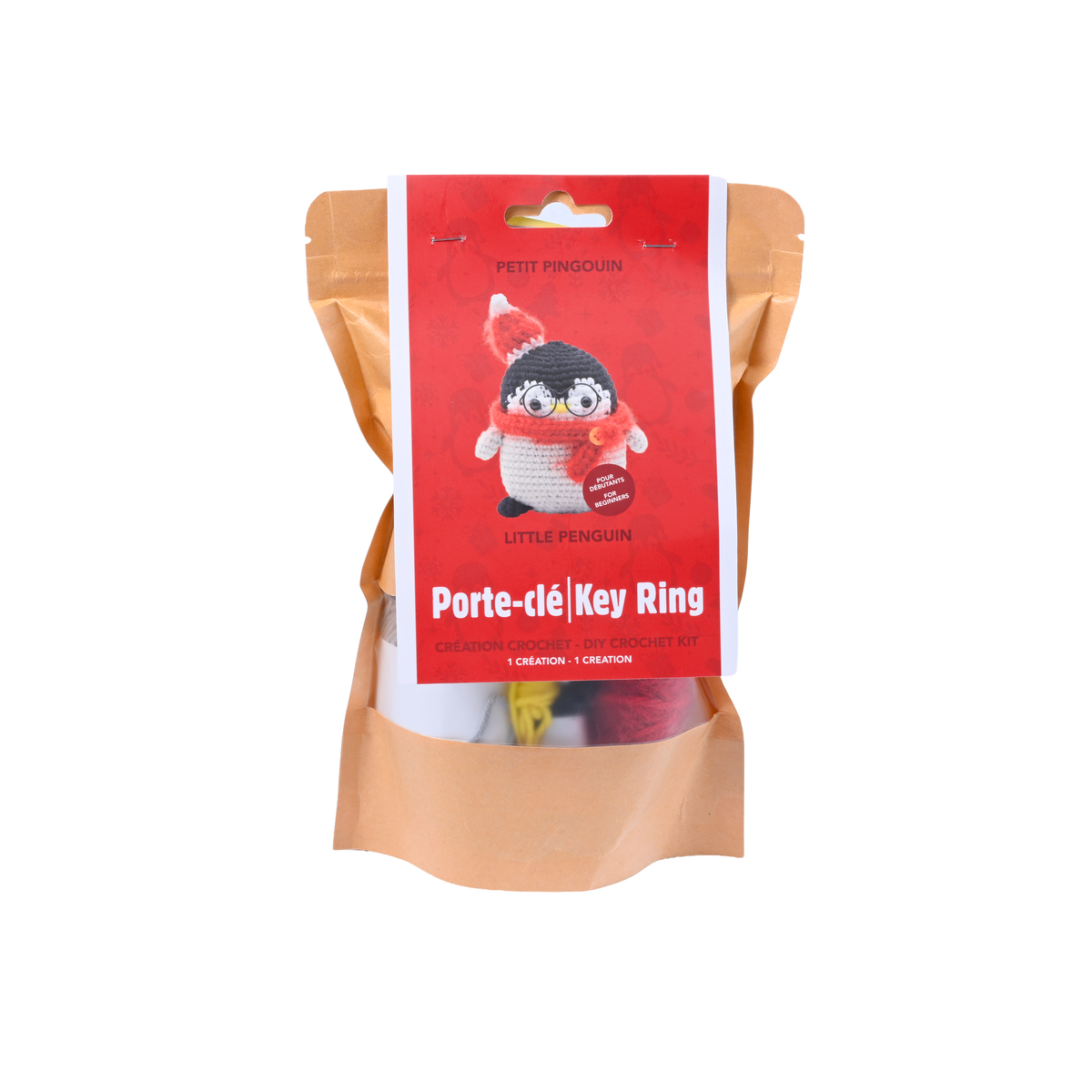 Christmas Penguin - DIY Keychain Crochet Kit