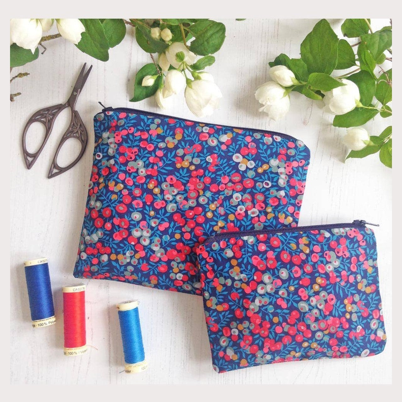 Liberty Tana Lawn Mixed Colours Make-Up & Coin Purse Kit