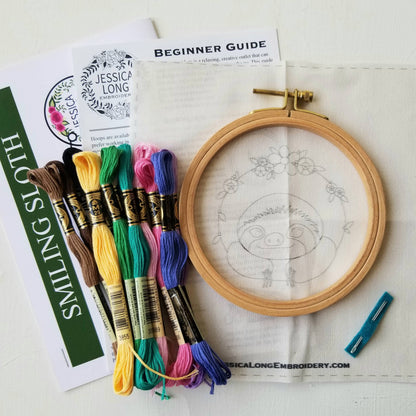 Smiling Sloth - Embroidery Kit