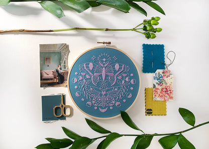 Gemini Moths - Embroidery Kit - Beginner