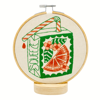 Orange Juice Box - Complete Embroidery Kit