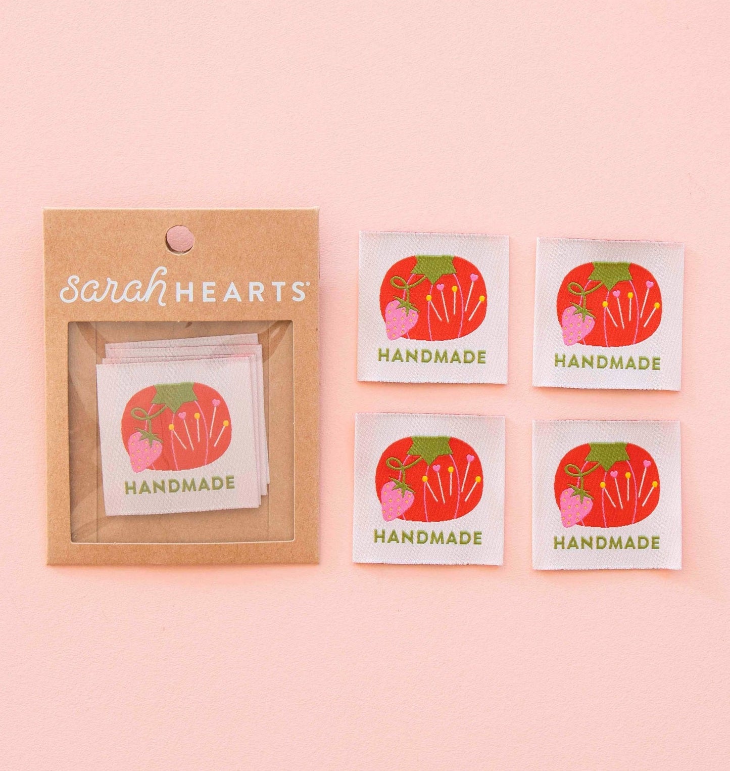 Tomato Pin Cushion Handmade Large Sewing Labels by Sarah Hearts