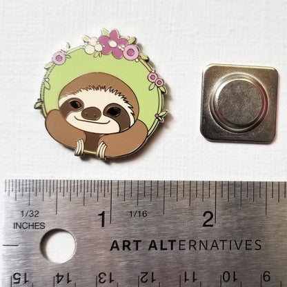 Happy Sloth - Enamel Needle Minder