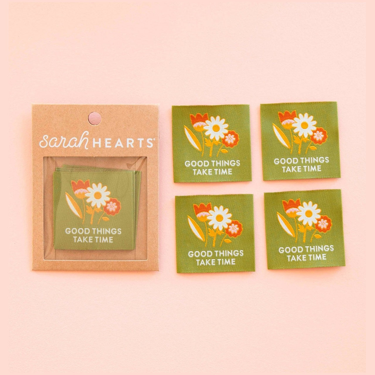 Good Things Take Time Woven Sewing Labels by Sarah Hearts