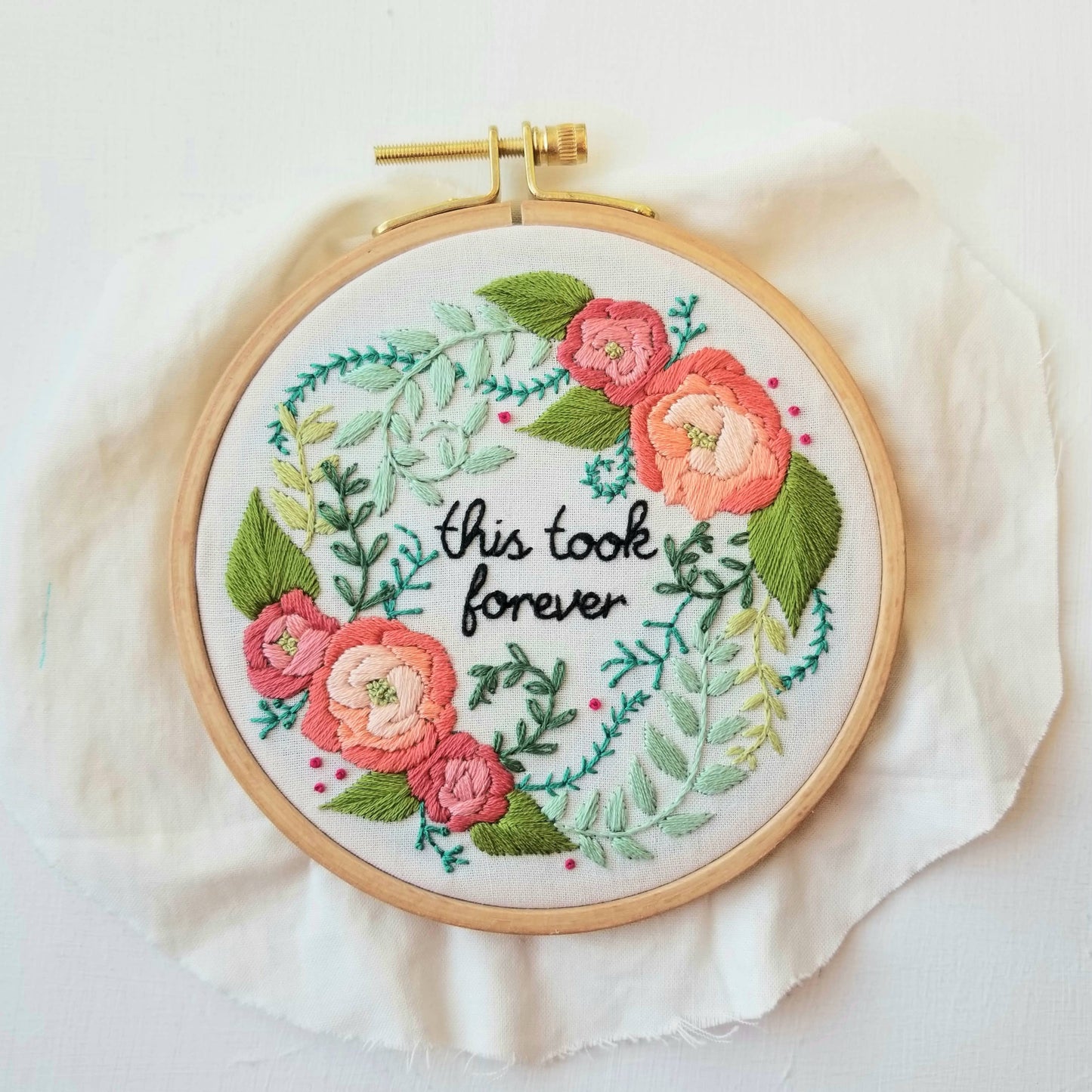 Delicate Roses - Beginner Embroidery Kit