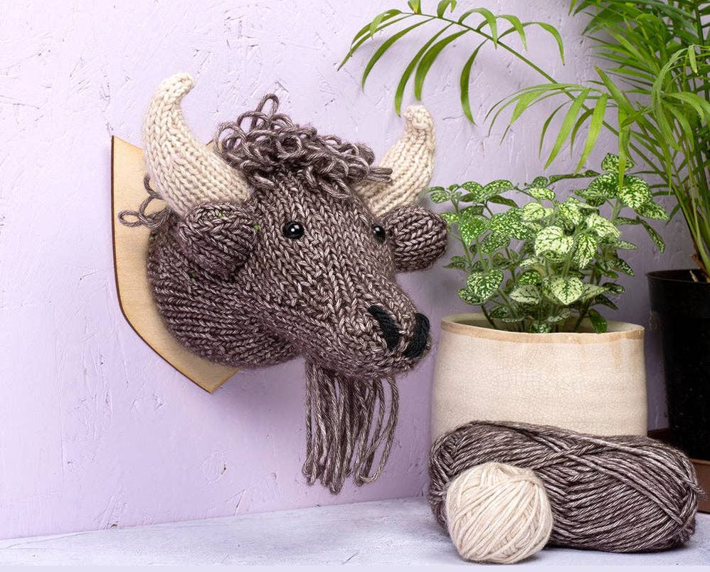 Mini Bison Head Knitting Kit by Sincerely Louise