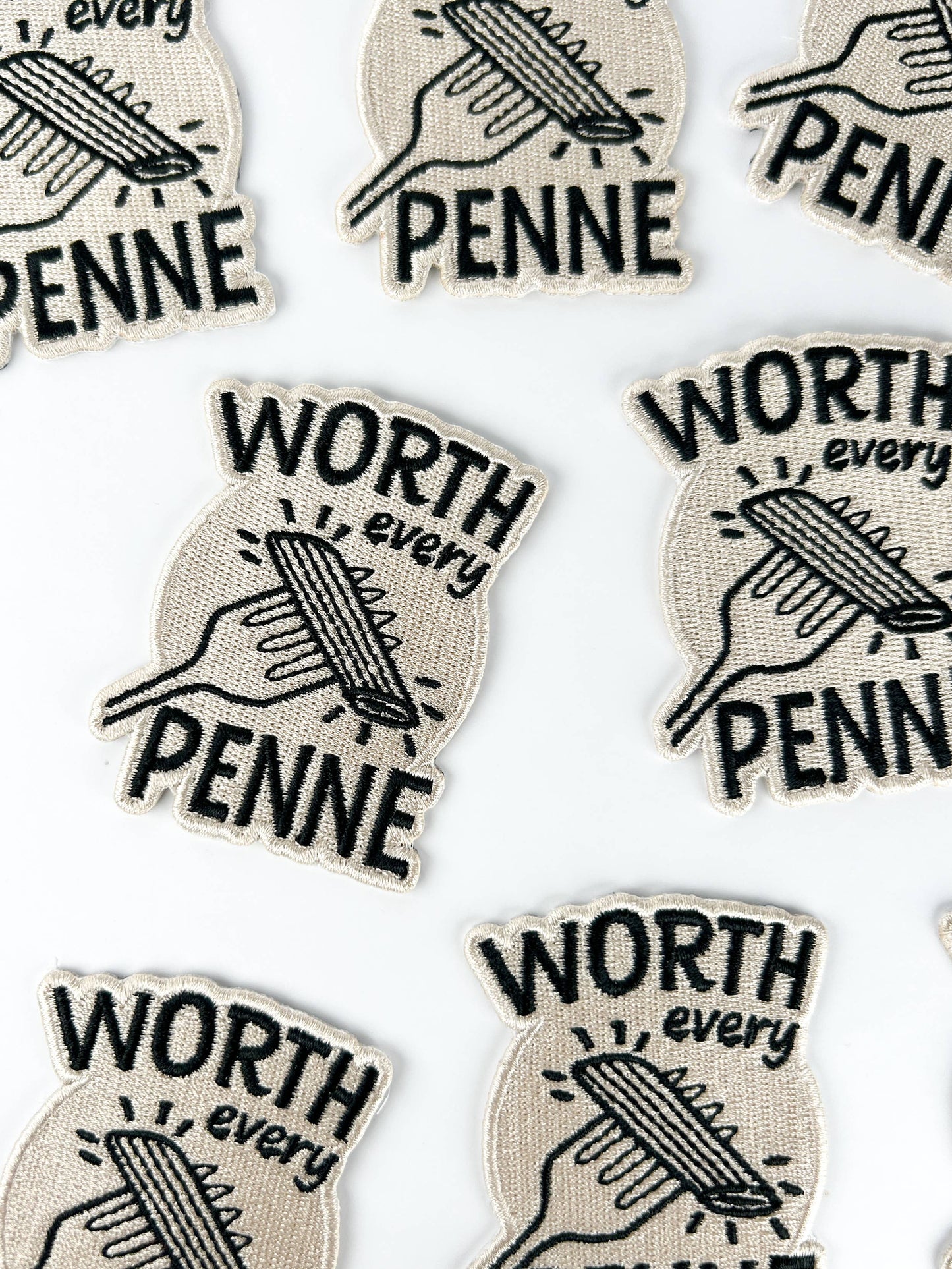 Worth Every Penne - Embroidered Patch Iron-On