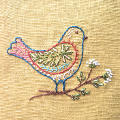 Stick and Stitch Embroidery by Corinne Lapierre (Folk Birds or Folk Flowers)