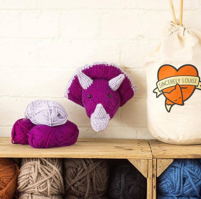 Mini Triceratops Head Knitting Kit by Sincerely Louise