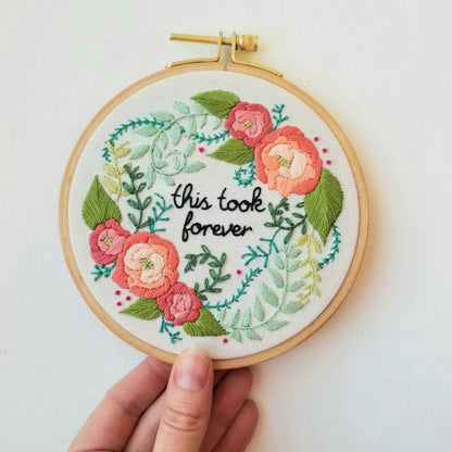 Delicate Roses - Beginner Embroidery Kit
