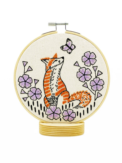 Fox in Phlox - Complete Embroidery Kit