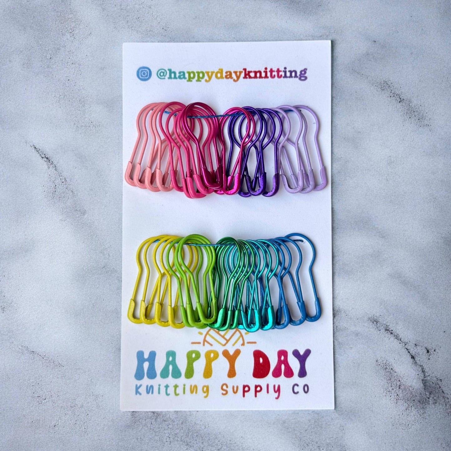 Bulb Pin Stitch Markers - (40pcs) Rainbow or Neon Rainbow