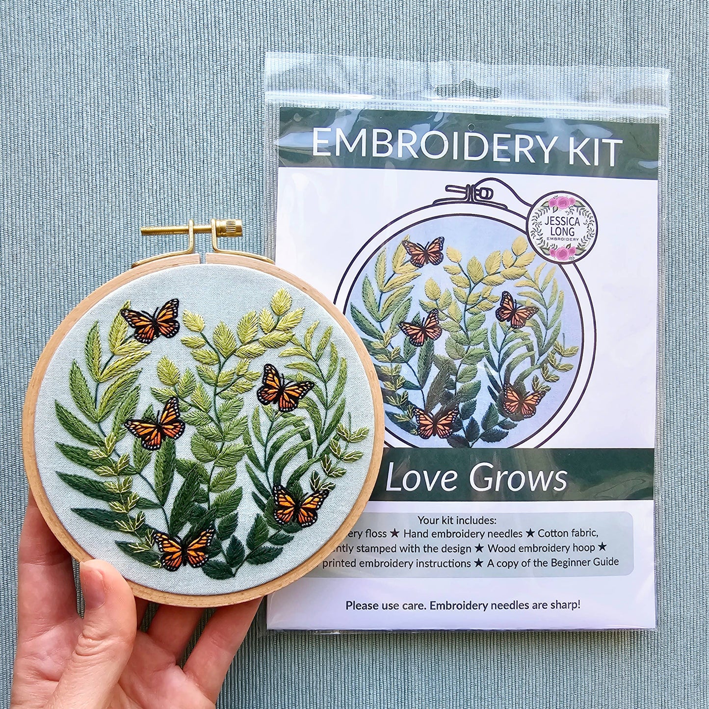 "Love Grows" butterfly - Embroidery Kit