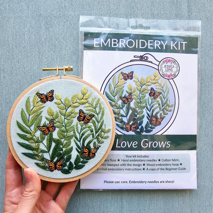 "Love Grows" butterfly - Embroidery Kit