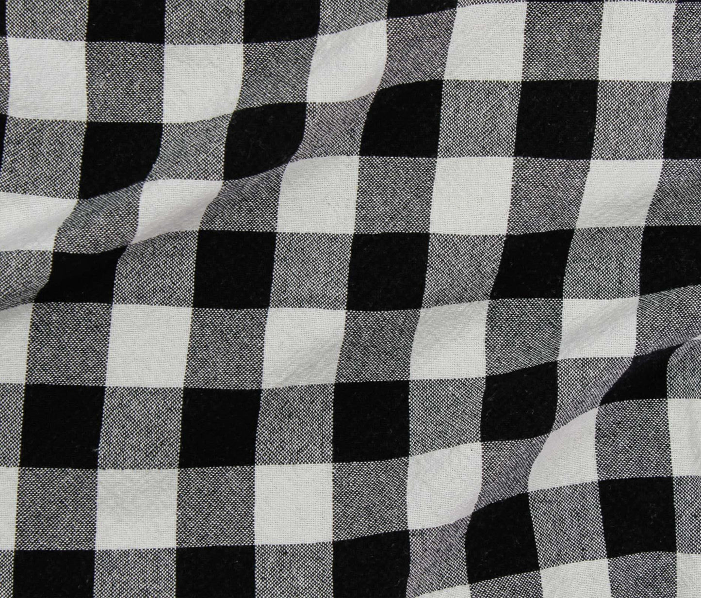 Organic Checkered Cotton - Black (Per ½ Meter)