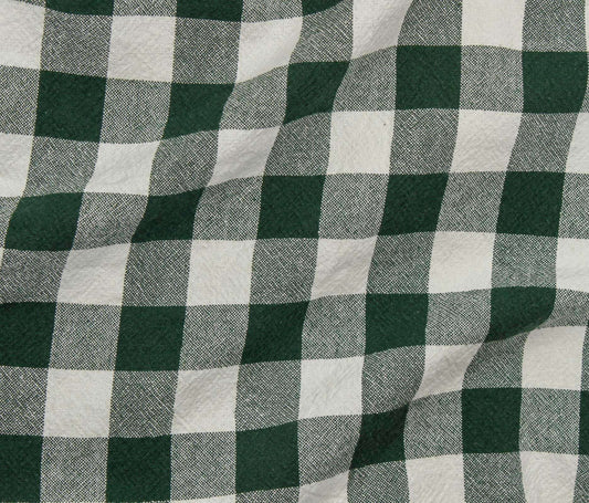 Organic Checkered Cotton - Pine Tree (Per ½ Meter)