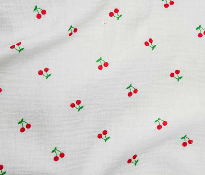 Cotton Gauze Print - Cherry Print (Per ½ Meter)