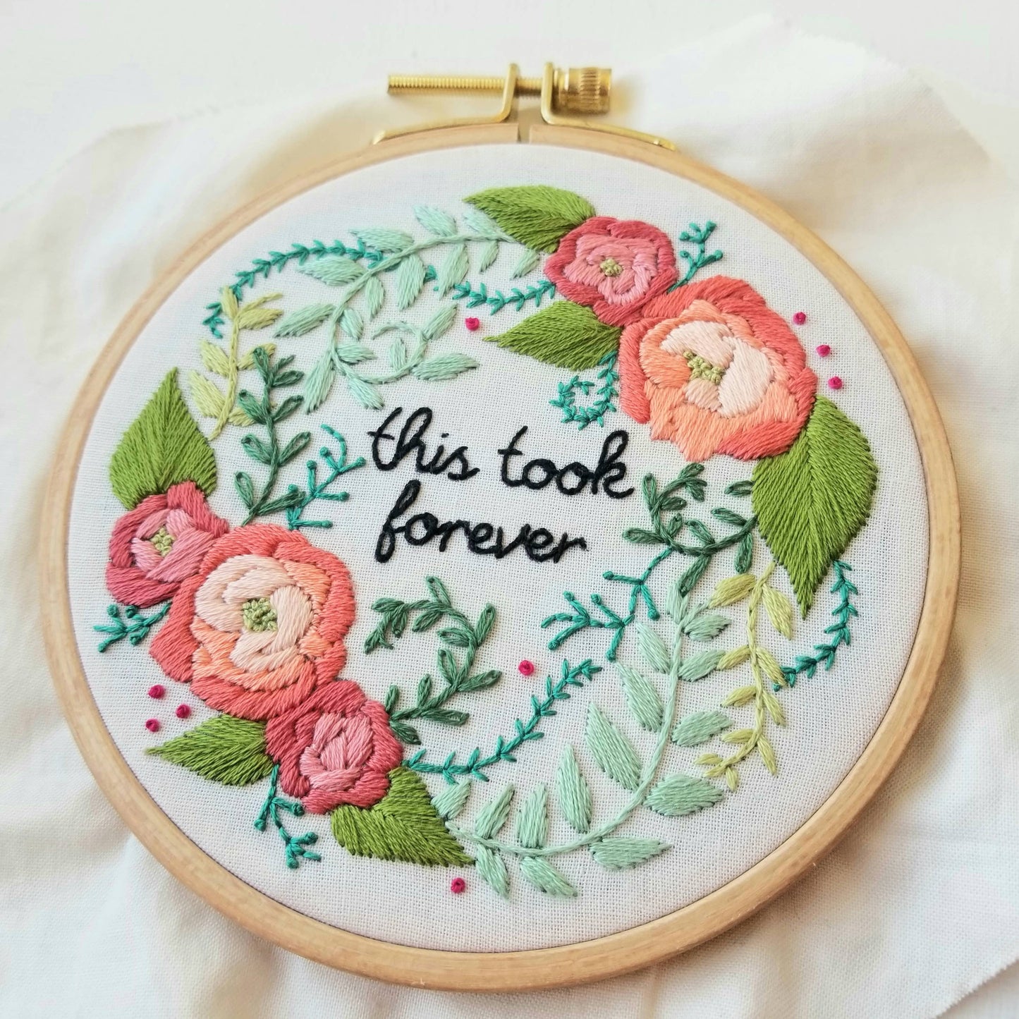 Delicate Roses - Beginner Embroidery Kit